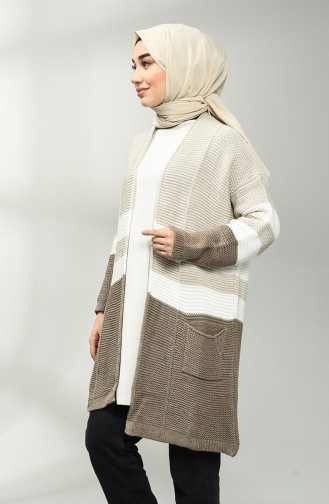 Beige Strickjacke 7007-08