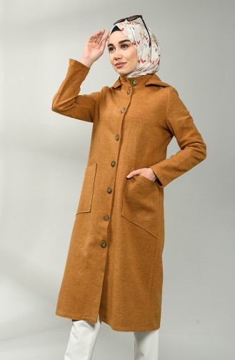 Buttoned Stamp Coat 2133-09 Mustard 2133-09