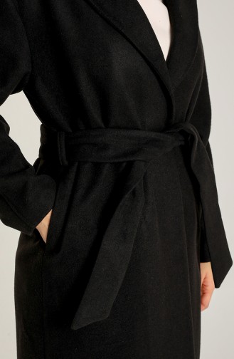 معطف طويل أسود 22416-01