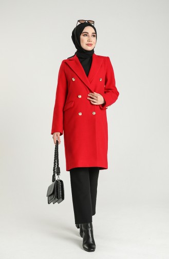 Buttoned Stamp Coat 22418-01 Red 22418-01