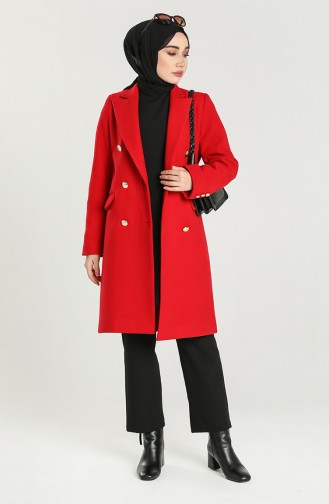 Buttoned Stamp Coat 22418-01 Red 22418-01