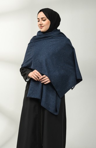 Düz Kaşmir Omuz Şalı 4877-01 Lacivert