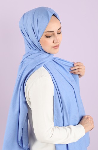 Self-patterned Cotton Shawl 4887-01 Blue 4887-01