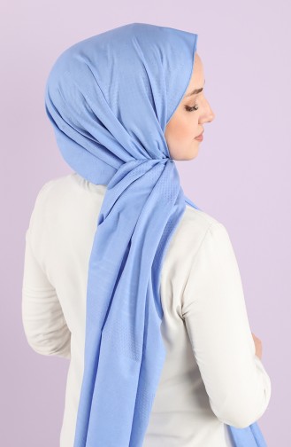 Self-patterned Cotton Shawl 4887-01 Blue 4887-01