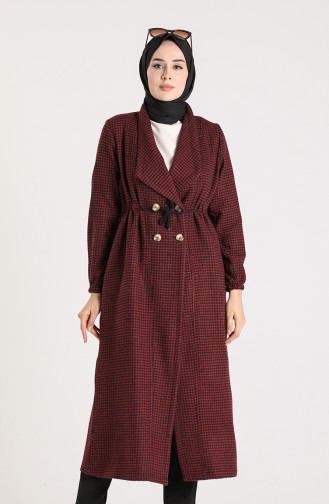 Checked Down Coat 5580-06 Claret Red 5580-06