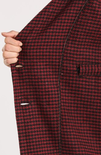 Checked Down Coat 5580-06 Claret Red 5580-06