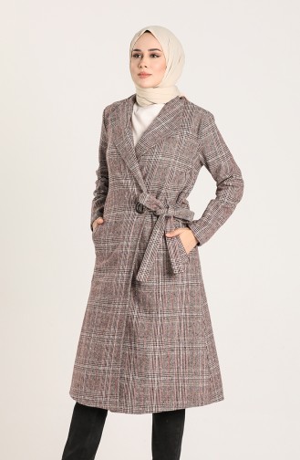 Checked Stamp Coat 6044-01 Damson 6044-01