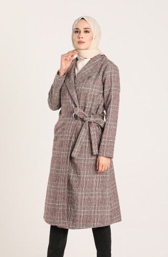 Checked Stamp Coat 6044-01 Damson 6044-01