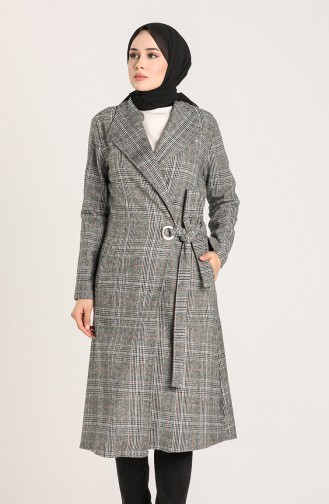 Checked Stamp Coat 6044-02 Gray 6044-02