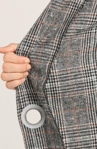 Checked Stamp Coat 6044-02 Gray 6044-02