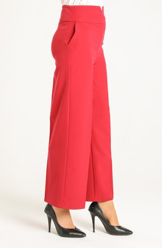 Classic Wide Leg Trousers 1006-01 Burgundy 1006-01