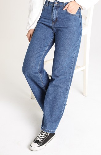 Jeans with Pockets 7509-01 Navy Blue 7509-01