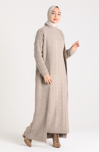 Knitwear Dress Sweater Two-Piece Suit 5008-01 Mink 5008-01
