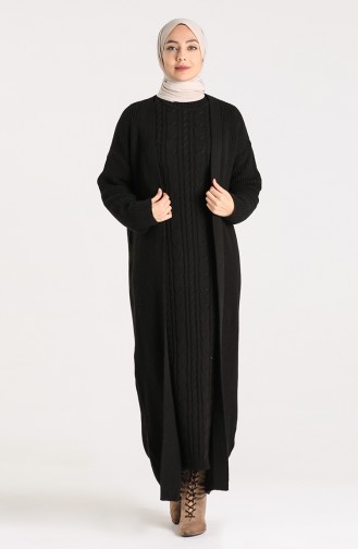 Knitwear Sweater Dress Two-Piece Set 5008-03 Black 5008-03