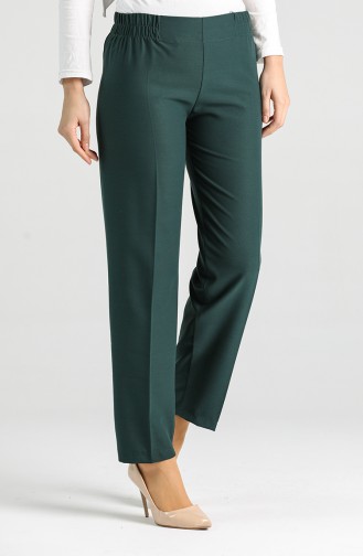 Elastic Waist Pants 1983-12 Emerald Green 1983-12