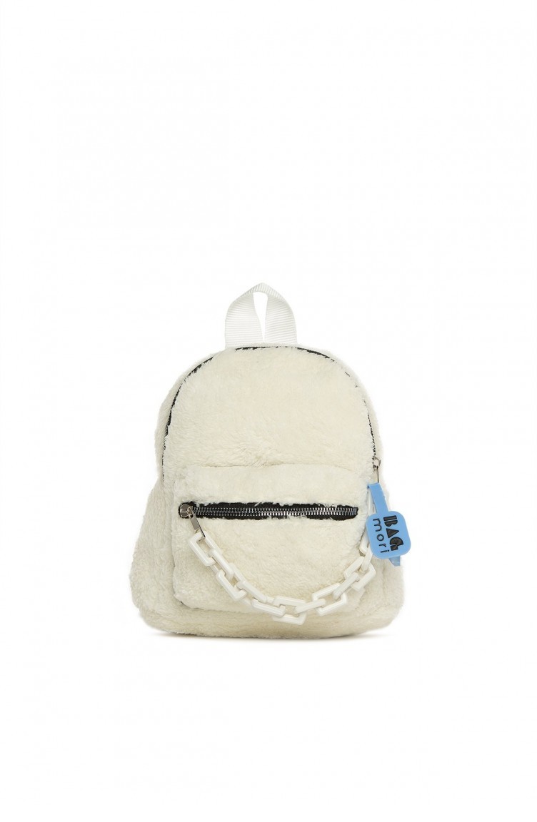 White sales furry backpack