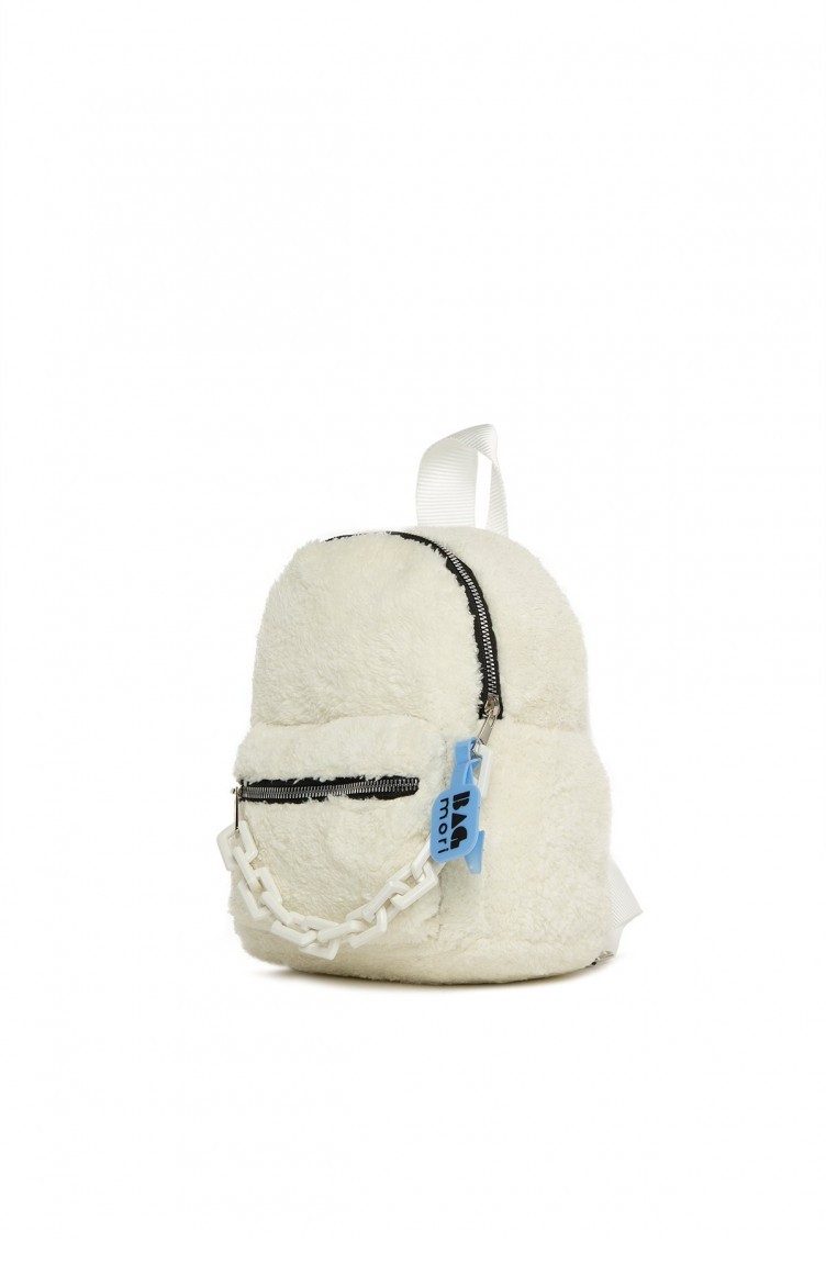 White hotsell furry backpack