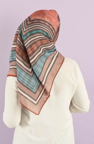 Karaca Patterned Soft Scarf 90732-04 Caramel Salmon 90732-04