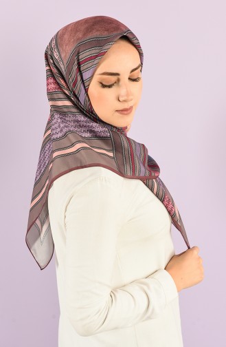 Karaca Patterned Soft Scarf 90732-10 Damson Indigo 90732-10