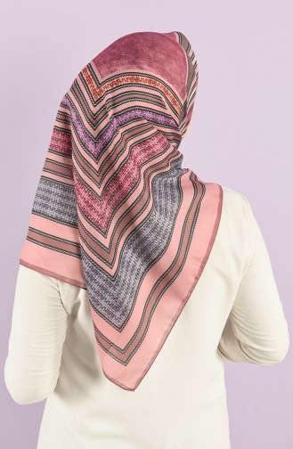 Karaca Patterned Soft Scarf 90732-11 Dry Rose Dark Lilac 90732-11