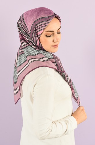 Karaca Patterned Soft Scarf 90732-12 Dark Lilac Pink 90732-12