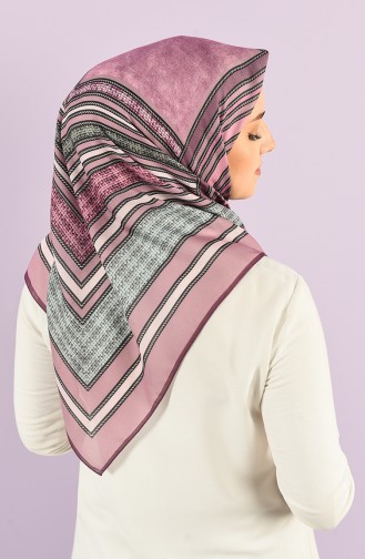 Karaca Patterned Soft Scarf 90732-12 Dark Lilac Pink 90732-12