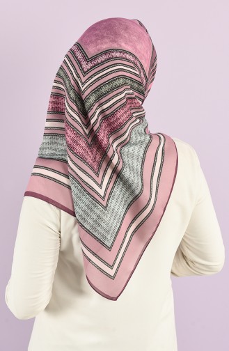 Karaca Patterned Soft Scarf 90732-12 Dark Lilac Pink 90732-12