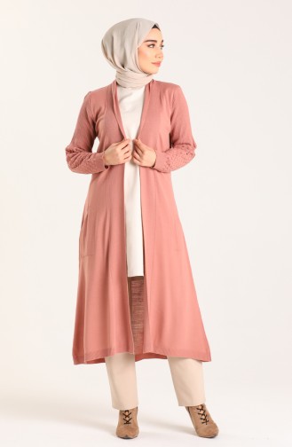 Beige-Rose Strickjacke 9111-02