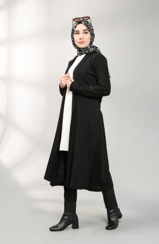 Schwarz Strickjacke 9111-06