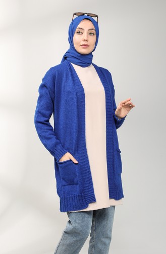 Saks-Blau Strickjacke 9118-02