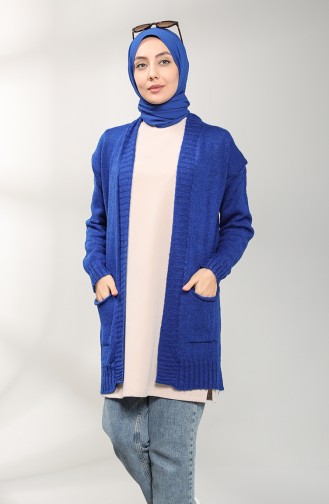 Saks-Blau Strickjacke 9118-02