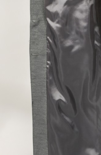 Fur Belted Stamp Coat 4961-01 Gray 4961-01