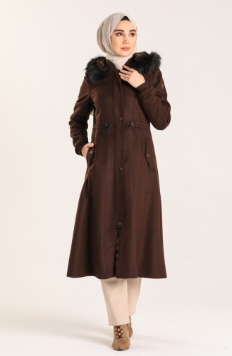 Furry Cashmere Coat 1020-05 Brown 1020-05