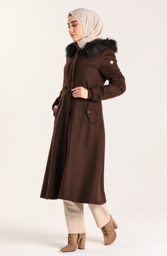 Furry Cashmere Coat 1020-05 Brown 1020-05