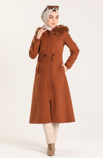Furry Cashmere Coat 1020-06 Cinnamon Color 1020-06