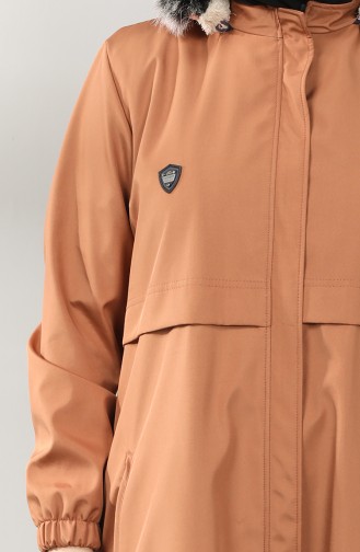 Plus Size Hooded Coat 8102-05 Tobacco 8102-05