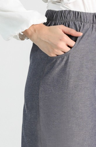 Pockets wide-leg Trousers 9024-01 Blue 9024-01