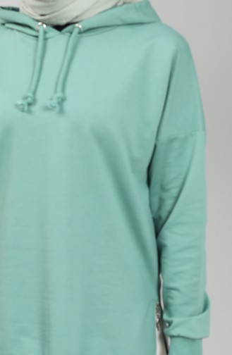 Side Zipper Sweatshirt 0109-04 Sea Green 0109-04