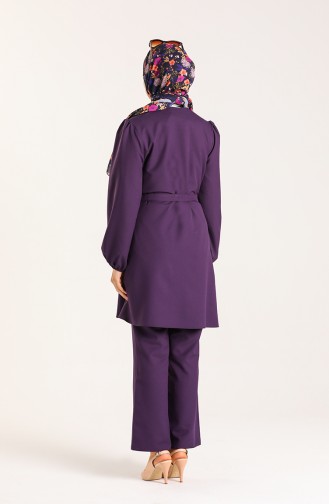 Elastic Sleeve Tunic Trousers Double Suit 0310-02 Purple 0310-02