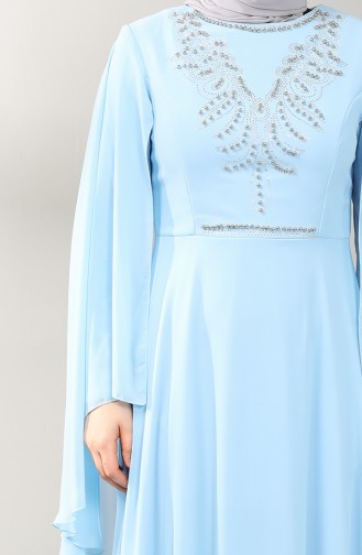 Blau Hijab-Abendkleider 2058-12