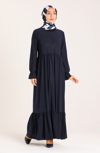 Pleated Dress 1938-05 Navy Blue 1938-05