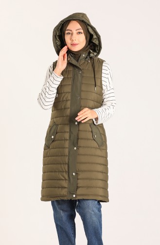 Hooded Quilted Vest 5161-01 Khaki 5161-01