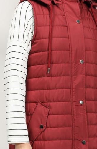 Hooded Quilted Vest 5161-05 Burgundy 5161-05