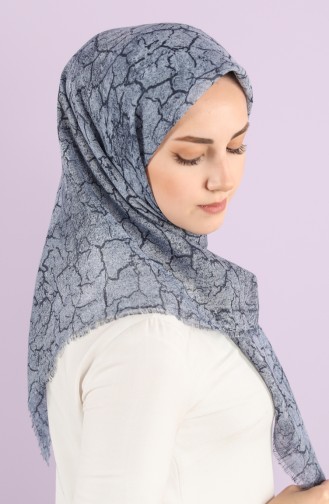 Patterned Flamed Scarf 2985-07 Indigo 2985-07