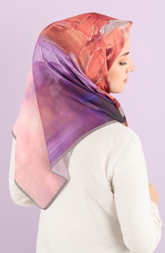 Karaca Patterned Soft Scarf 90729-03 Gray Purple 90729-03