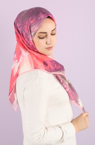 Karaca Desenli Soft Eşarp 90731-06 Pembe Mor