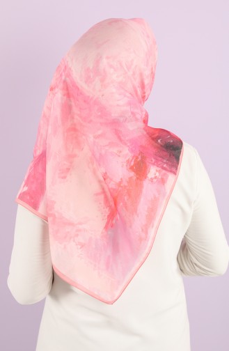 Karaca Patterned Soft Scarf 90731-07 Powder Phosphorescent Pink 90731-07