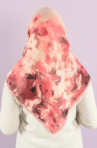 Karaca Patterned Soft Scarf 90733-03 Dark Salmon Damson 90733-03