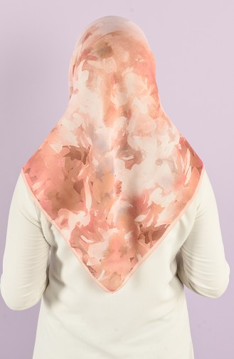 Karaca Patterned Soft Scarf 90733-11 Salmon Light Brown 90733-11