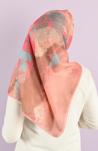 Karaca Patterned Soft Scarf 90734-05 Dark Salmon Pink 90734-05